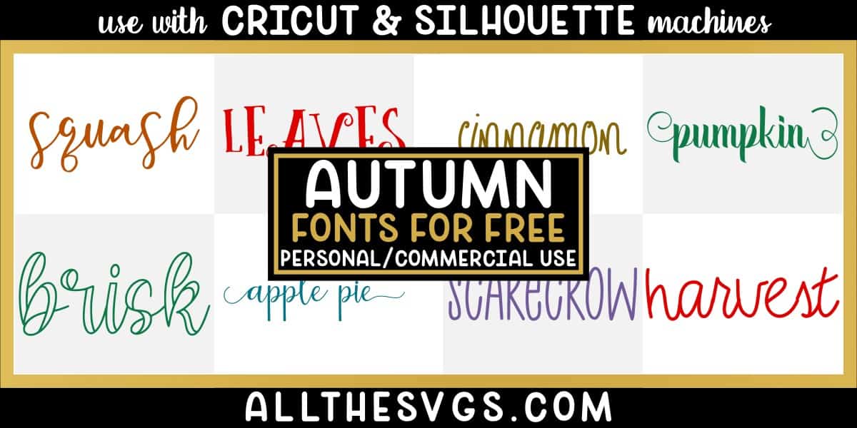 free autumn fall fonts with variety of typefaces like mixed case handwriting, script calligraphy with tails & more.