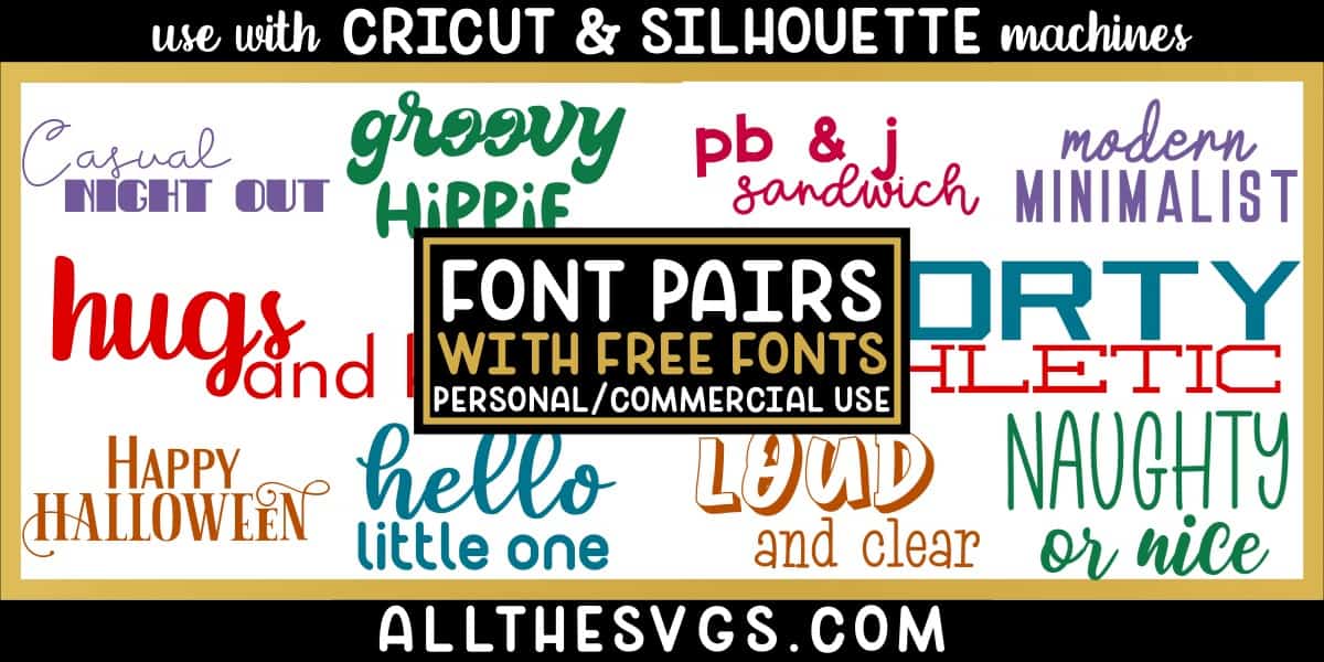 free font pairs with variety of typefaces like minimalist, vintage retro, wedding combinations & more.