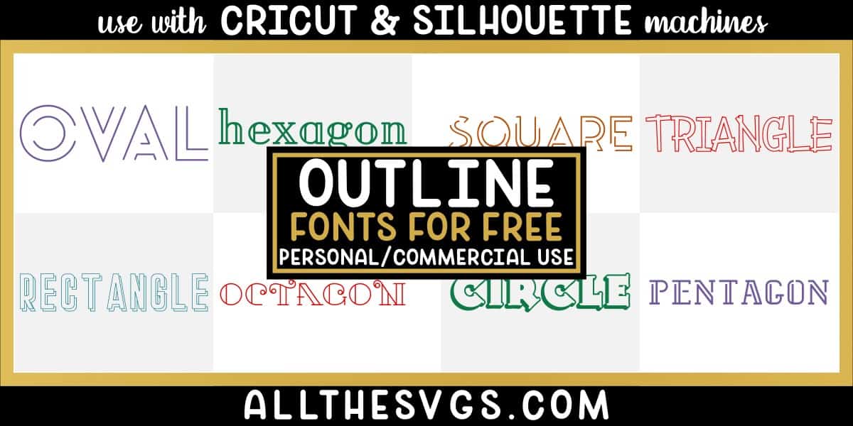 free outlined fonts with variety of typefaces like mixed case handlettering, shadowed text, partial double lined & more.