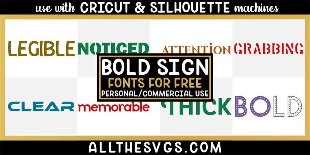 free fonts for signs with variety of typefaces like stencil, neon lights, letters with glyphs & more.