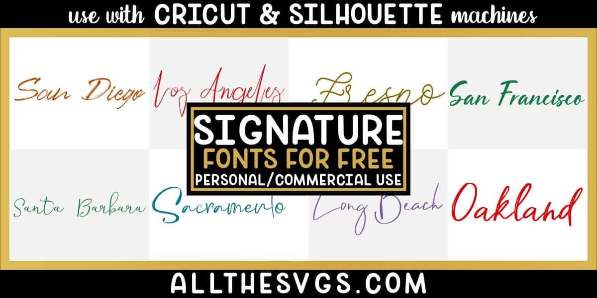 free signature fonts with variety of typefaces like messy scrawl, rough handlettering & more.
