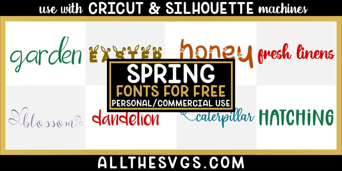 free spring fonts with variety of typefaces like calligraphy script with glyphs, mixed case quirky handlettering & more.