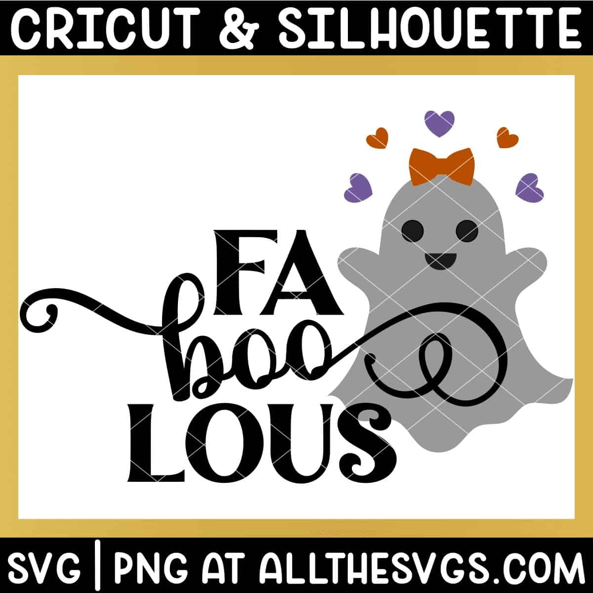 halloween faboolous ghost svg file with cute, friendly, girly ghost.