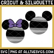 disney halloween mickey minnie ears with mummy bandages svg file.