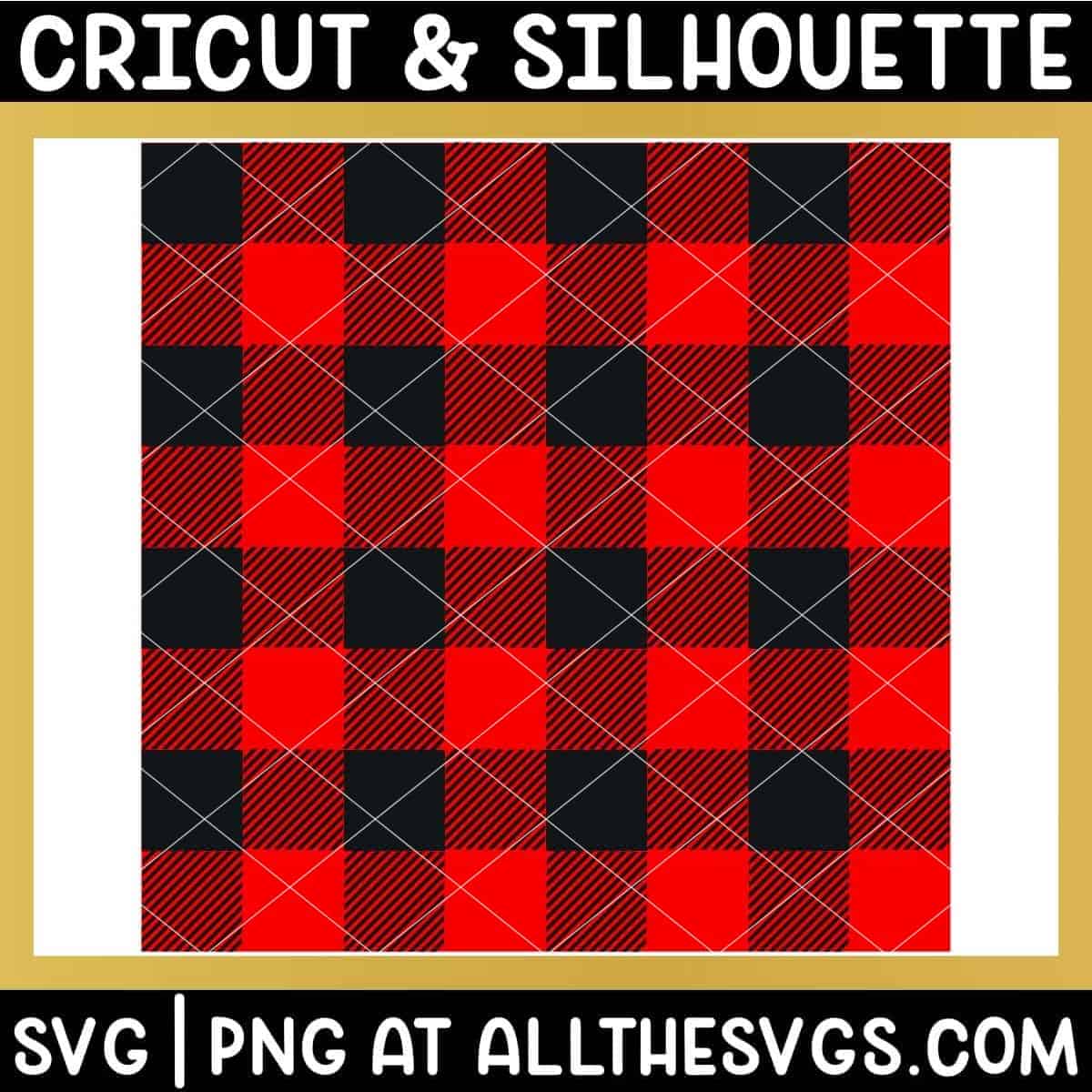 free buffalo plaid pattern svg file with black checkered solid and diagonally striped squares.