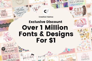 creative fabrica commercial use fonts, graphics, svg craft files and more $1 subscription.