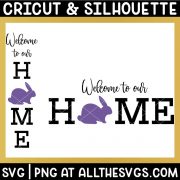easter porch home sign with bunny rabbit svg file.