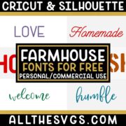 farmhouse fonts for commercial use with example text in various styles