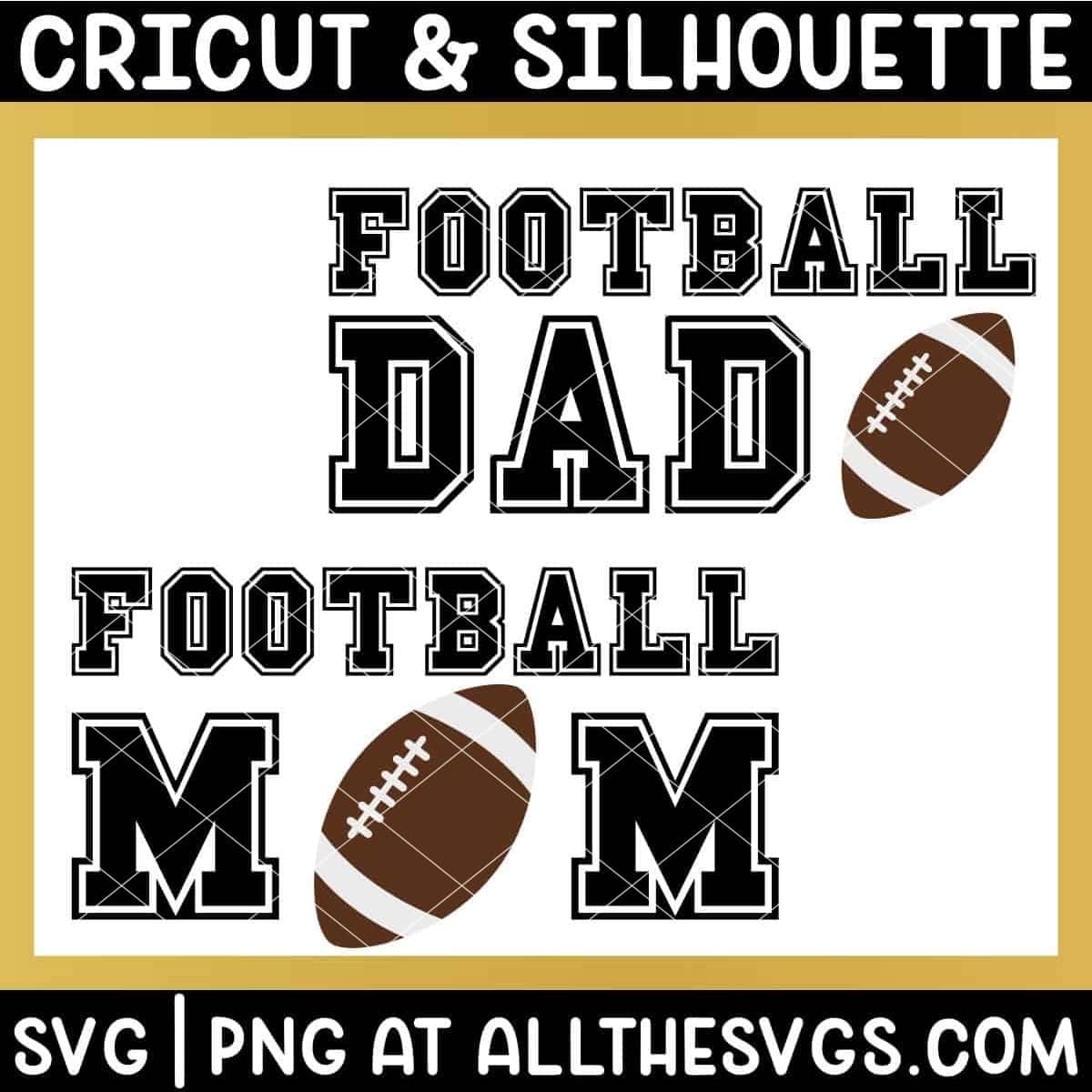 free american football mom dad svg png for t shirt.
