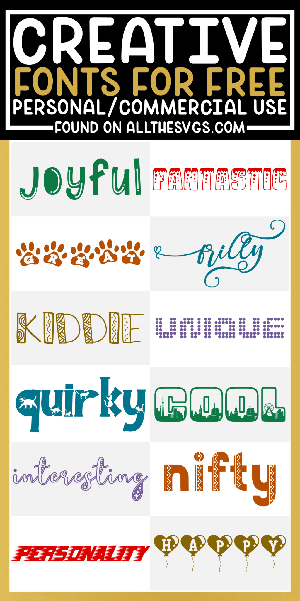 FUN & FREE Creative Fonts [Commercial Use Included!]