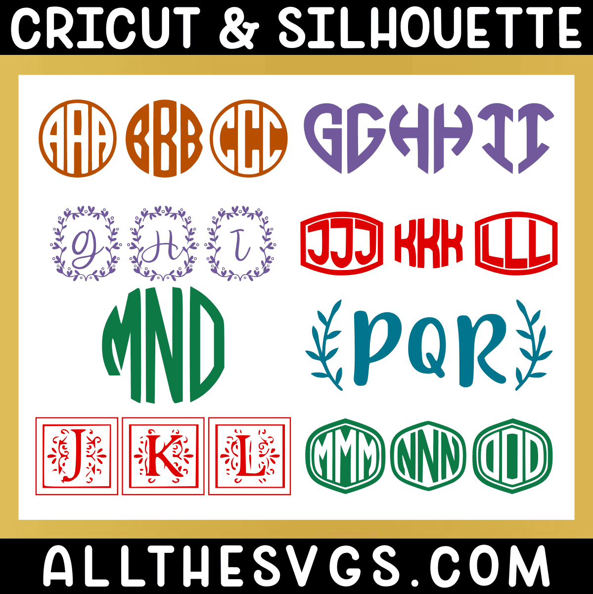 Dot Monogram Frame SVG  Cricut FREE SVG Files, Silhouette Cameo