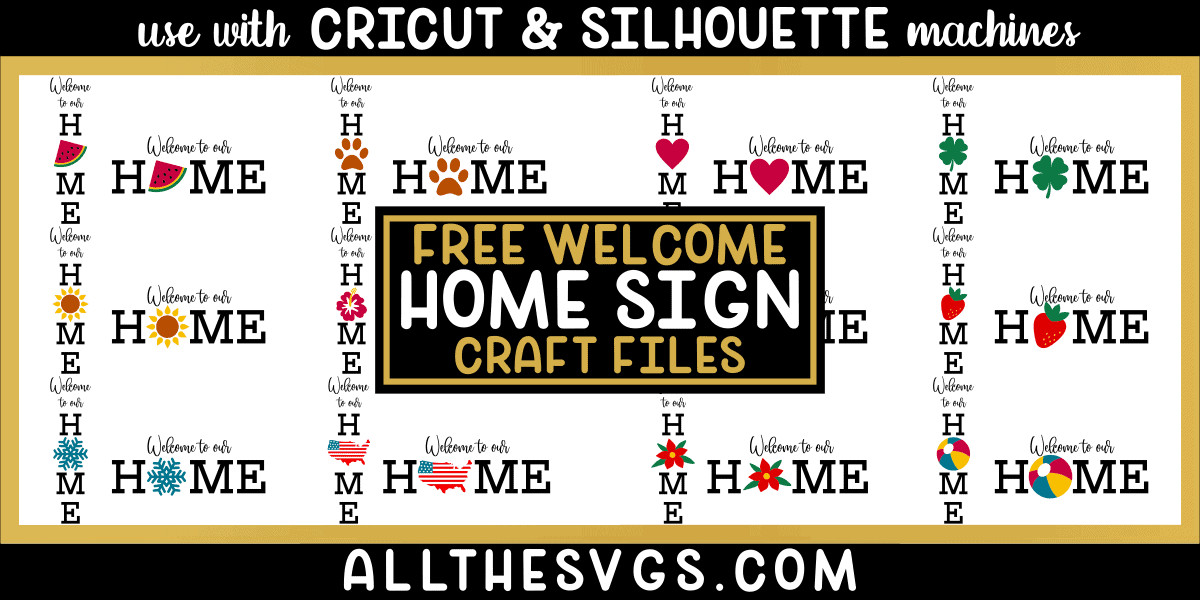 welcome to our home svg file bundle for porch sign or home decor.