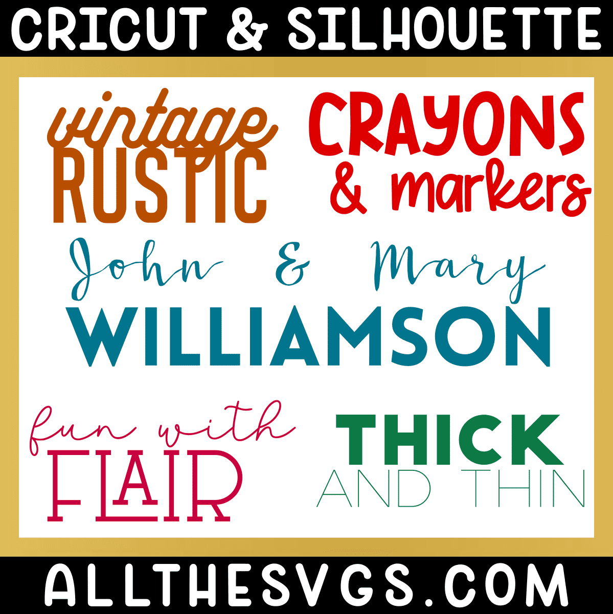 free fun fonts that go together for cricut silhouette with examples.