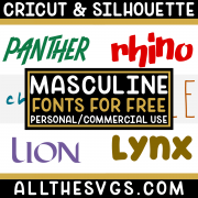 masculine fonts for commercial use with example text in various styles