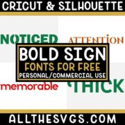 sign fonts for commercial use with example text in various styles