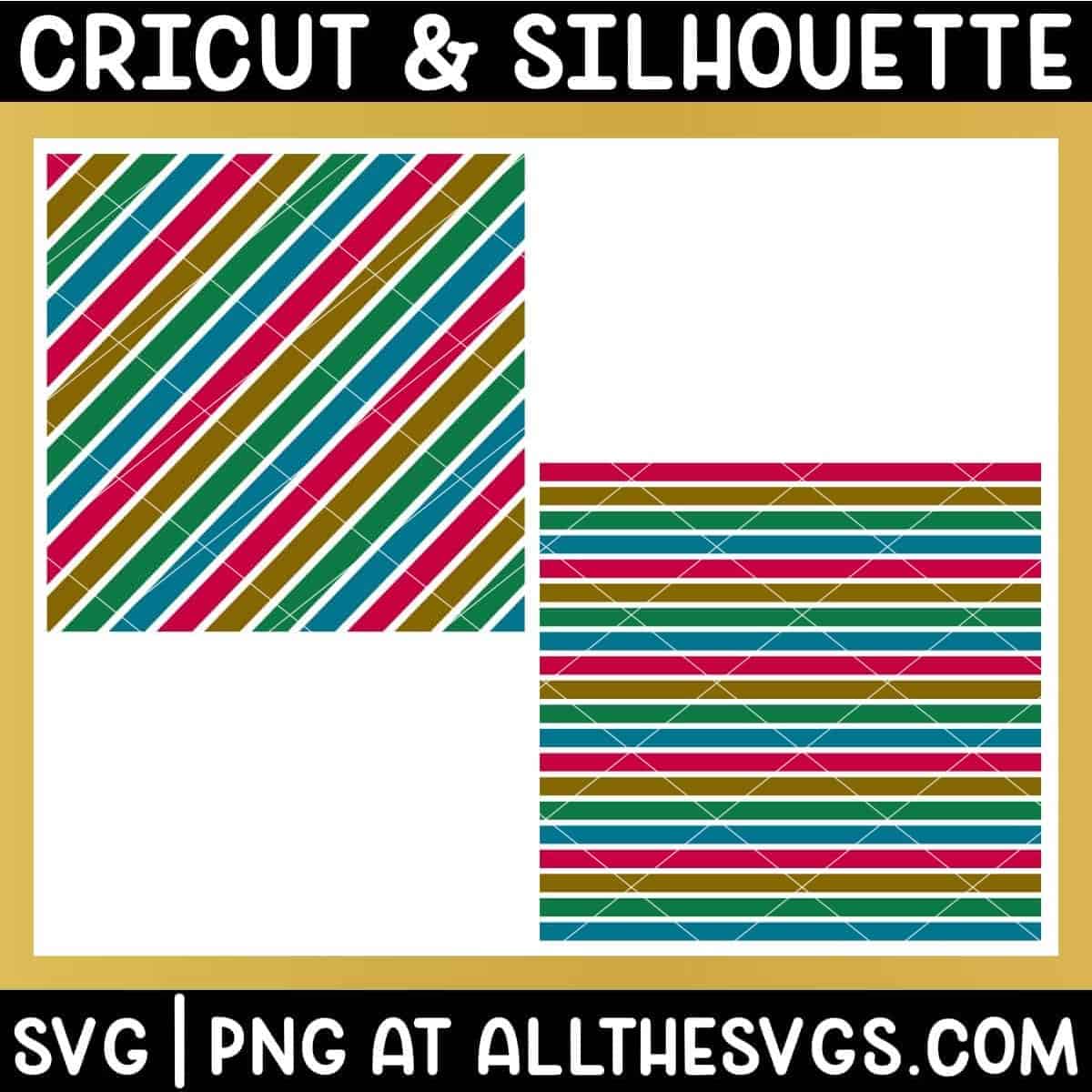 free rainbow stripes svg file horizontal and diagonal pattern with space between rows.