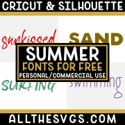 summer fonts for commercial use with example text in various styles