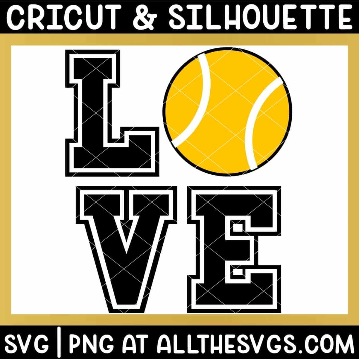free tennis love square svg png.