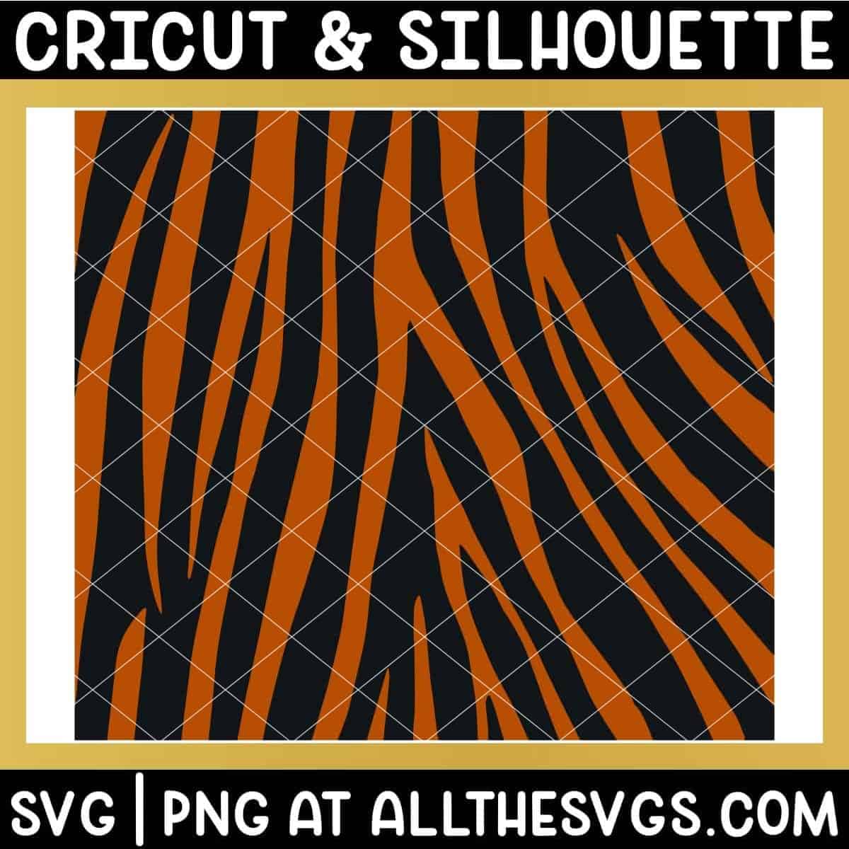 free tiger stripe pattern svg file side view.