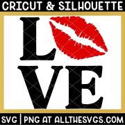 love square svg png with l, lips for o on top, ve on bottom