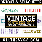 free vintage fonts with variety of typefaces like monoline, shadowed spurs & more