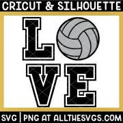 free volleyball love square svg png.