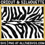 free zebra stripe pattern svg file top back view