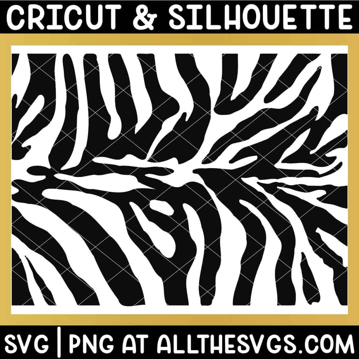 free zebra stripe pattern svg file top back view.